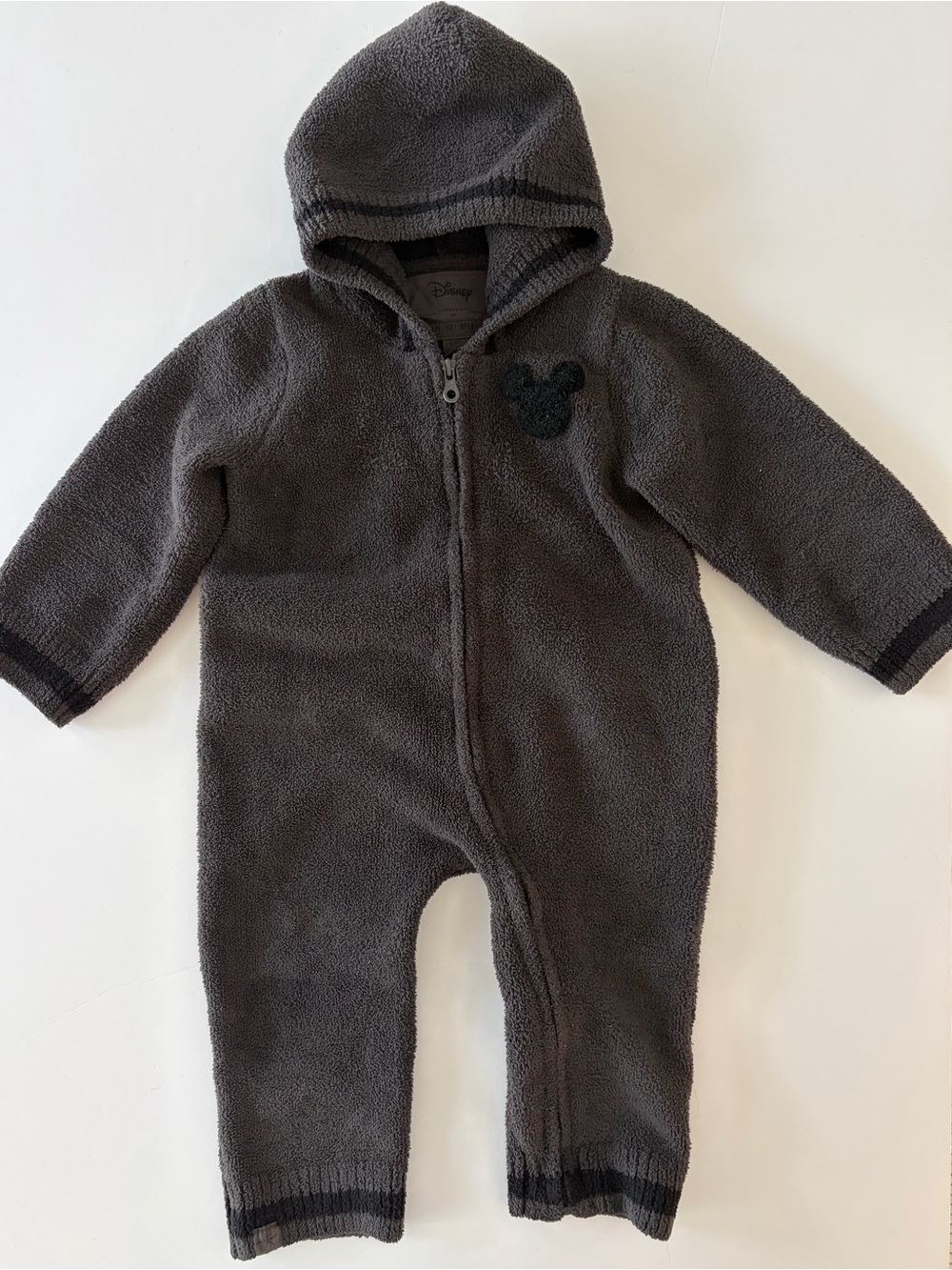 Barefoot Dreams Classic Mickey Mouse Infant Zip Up One Piece Outfit 6-12 Mo